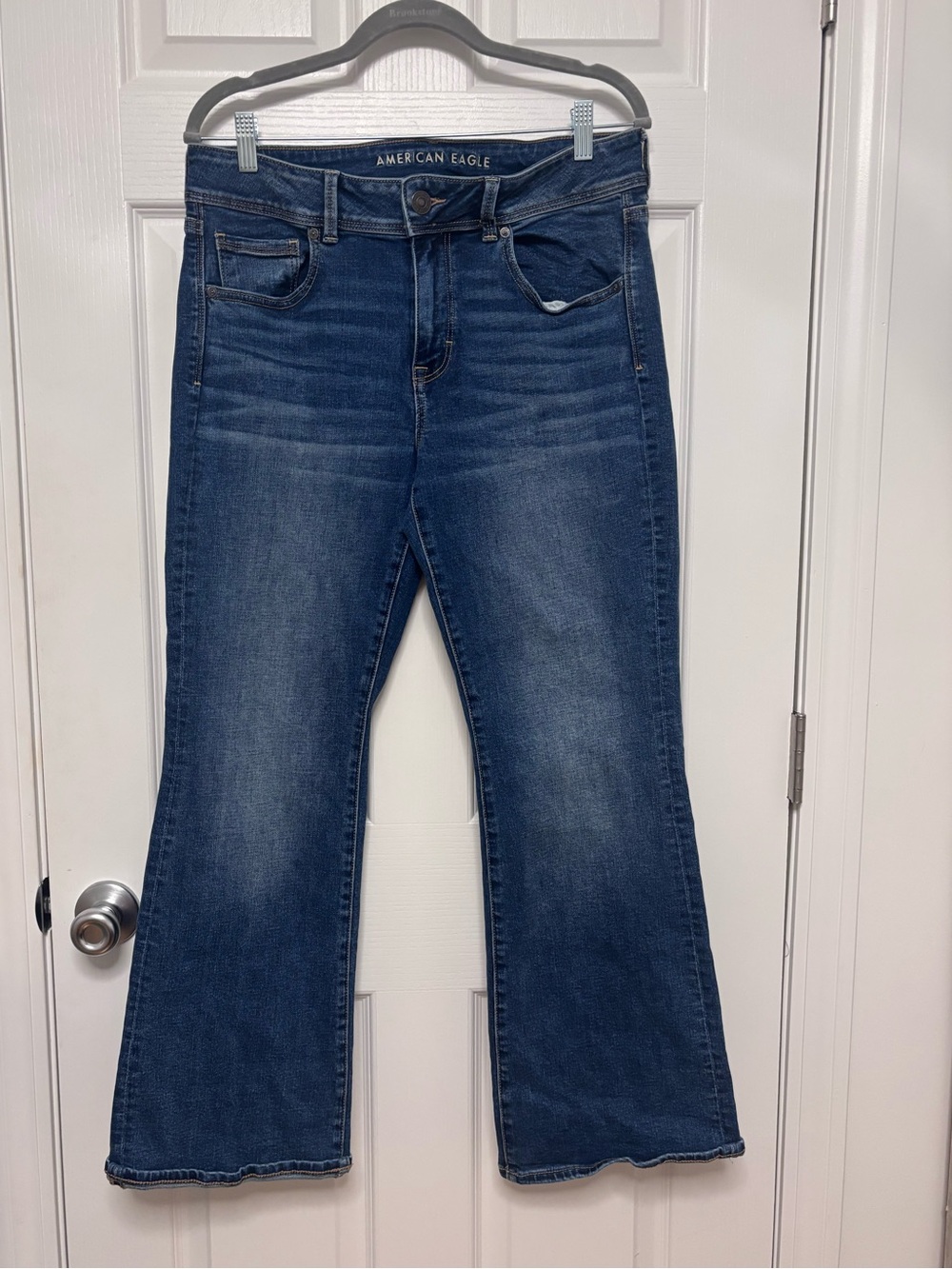 American Eagle Outfitters Super Stretch Medium Blue Flared Jeans